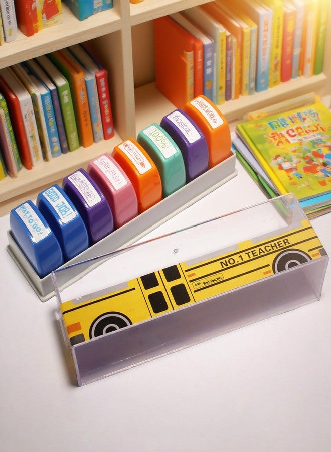 WAFJAMF 8-Pack Teacher Stamps for Grading Self-Inking School Stamp Set for Homework Reward Classroom Evaluation Portable Teacher Stamps for Elementary Educators - Image 3